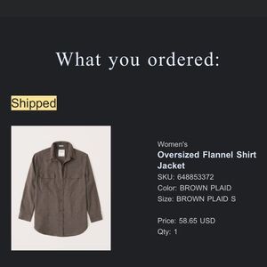 Abercrombie Oversized Flannel Shirt
Jacket